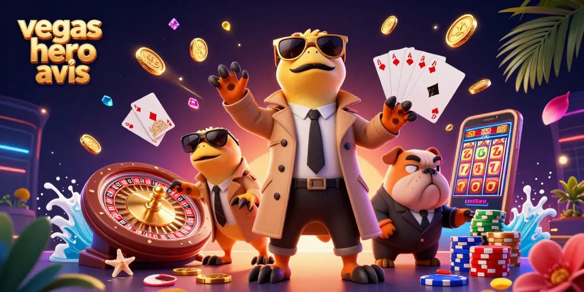 Jouez à Vegas Hero casino avis avec des raptors déguisés tentant d'entrer dans un casino VIP.